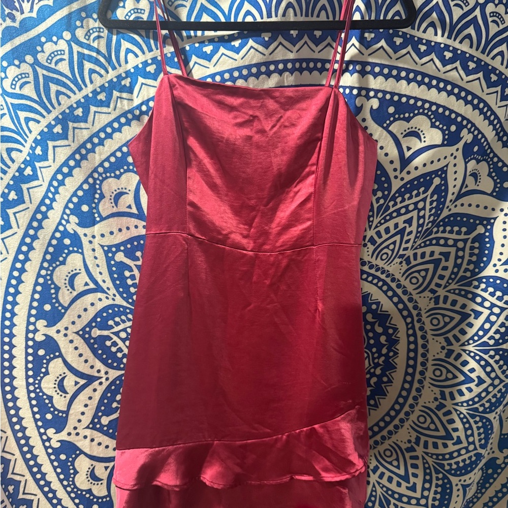 Lulu's Vibrant Pink Satin Dress